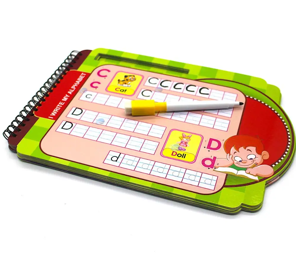 
Small Size Write and wipe writing english alphabet book printing 