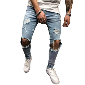 knee ripped jeans mens