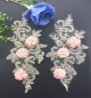 

latest design handmade applique with beads for wedding dress