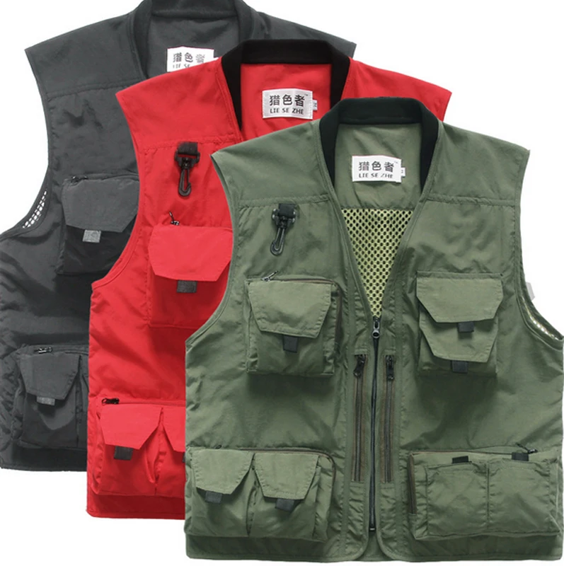 

Multi Pockets Mesh Vest Fishing Hunting Waistcoat Travel Photography Jackets Outdoor Quick-Dry Fishing Vest, 5 colors