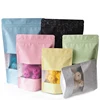Eco-friendly kraft paper bag for food packing with window and zipper