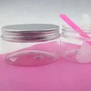 round clear 200ml 89mm plastic jar with aluminum lid,flower tea pot,wax jar