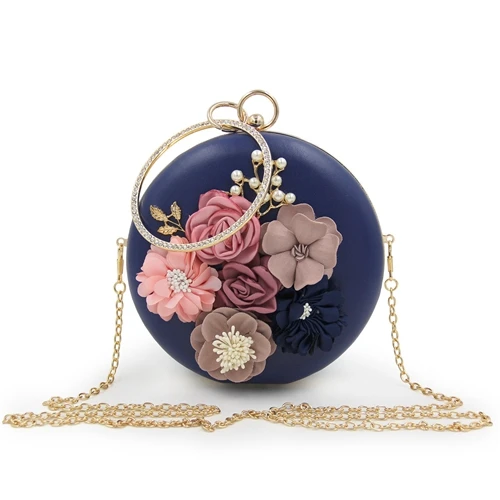 Flower Decorated Clutch Purse Women,Wholesale Latest Ladies Clutch