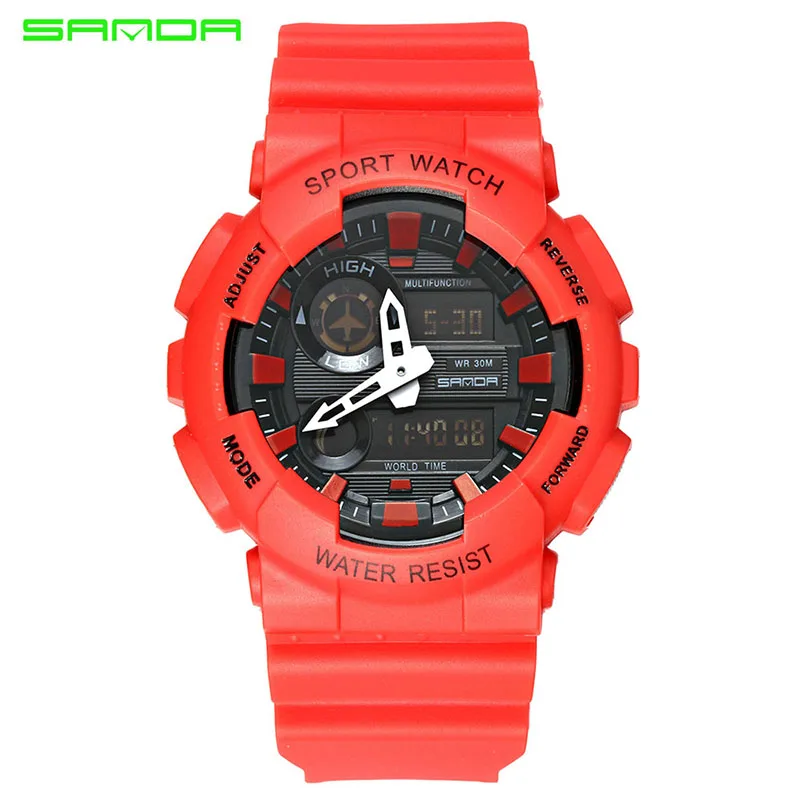 

SANDA 899 Colorful Men Digital Luxury Brand Military Watch Automatic Waterproof Wristwatch Top Quality Women Famous Shocks Clock