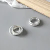 Sterling Silver Bands Interlocking Stacking Ring Wide Silver Rolling Triple Ring Set Women