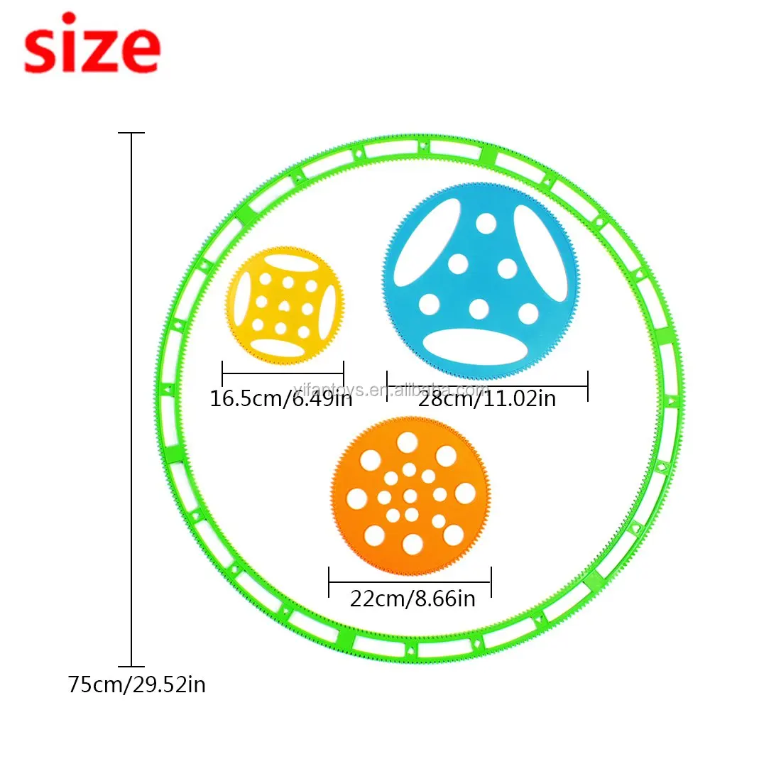 2147 12 In 1 Diy Creative Toy Large Scale Spirograph Set Spiral Art ...