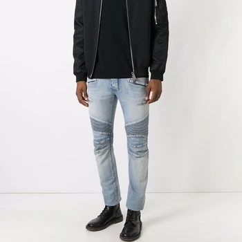 light blue biker jeans men