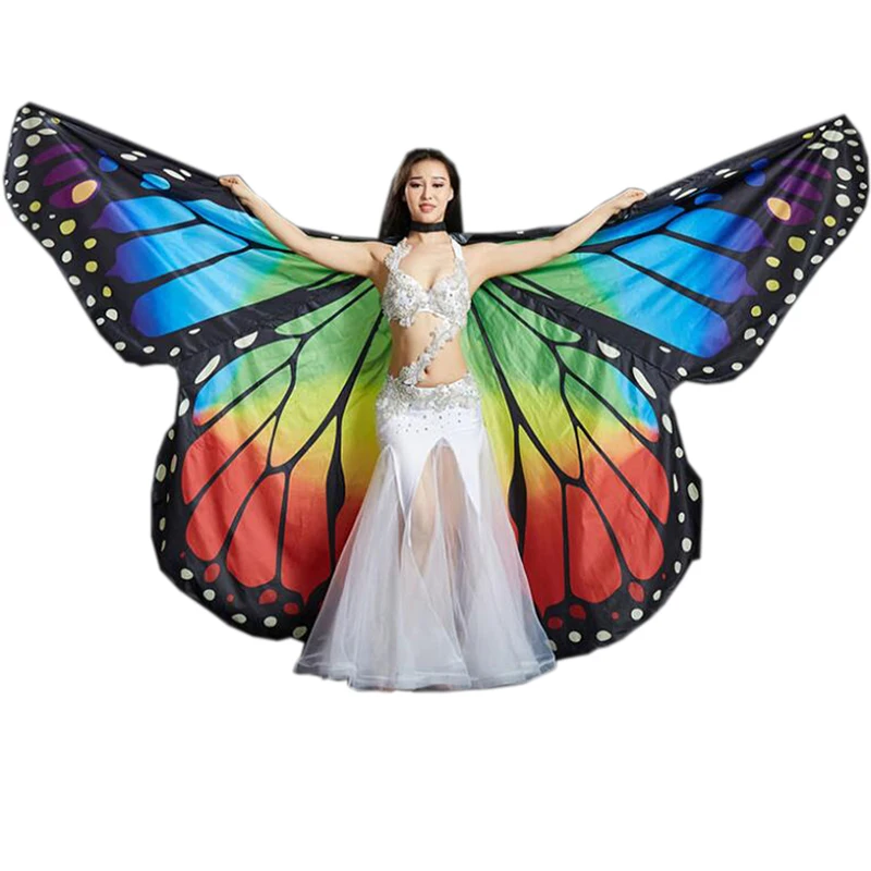 

Hot Sale VERY beautiful butterfly wings isis wings for Many belly dance Performance, Rainbow and orange