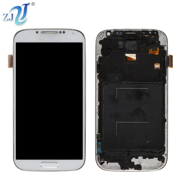 

TFT Digitizer Assembly Replacement LCD Display Touch Screen S4 i9500 i9505 With Frame For Samsung Galaxy, White blue