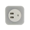 Dual USB Output Small Mini Night Light Induction Charger Socket LED Small Light