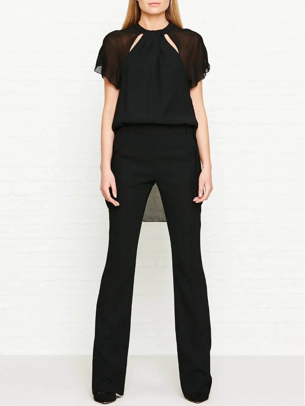 flared trouser jumpsuit
