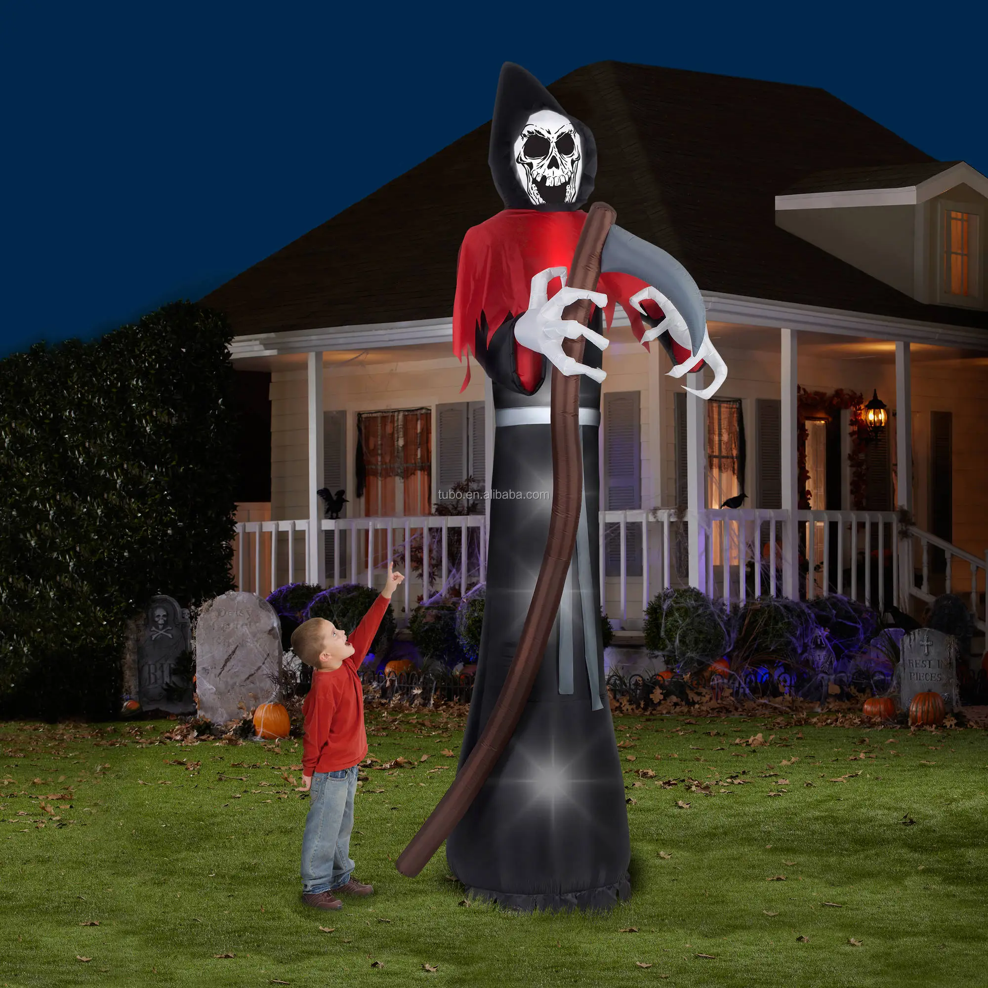 inflatable goods packing in pvc bag or carton, the blower pacing