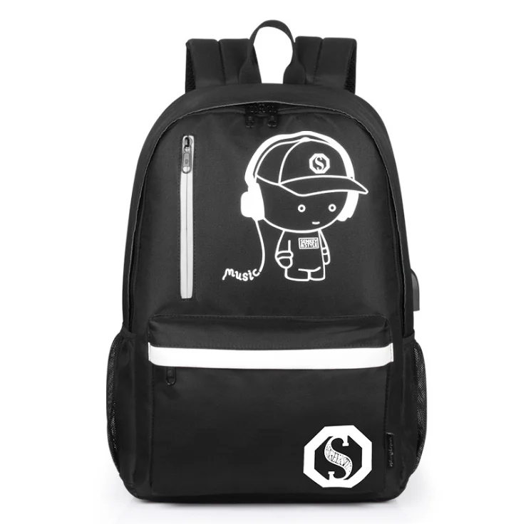 

Two Color Custom Wholesale Fashion USB Safety Green Travel Laptop Portable Men Cycling Reflect Light Reflective Backpack