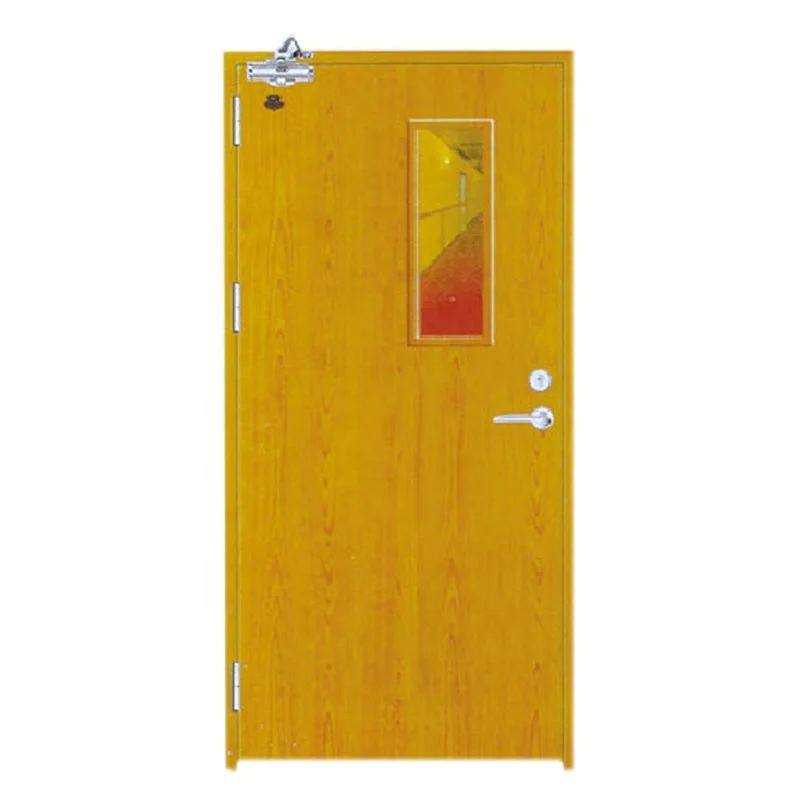 Apartment fire rated door with glass steel emergency exit door