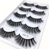 

wholesale Free sample 5 in 1 eyelash box mink eyelashes private label 3d mink lashes