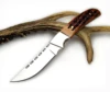 Outdoor Hunting Knife 8.7-Inch 9CR18Mov Steel 59HRC Mirror Blade Copper makeup bull bone handle Fixed Blade Camping Knife