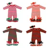New baby clothes long sleeve Autumn Winter children Christmas romper stripe headband pajamas