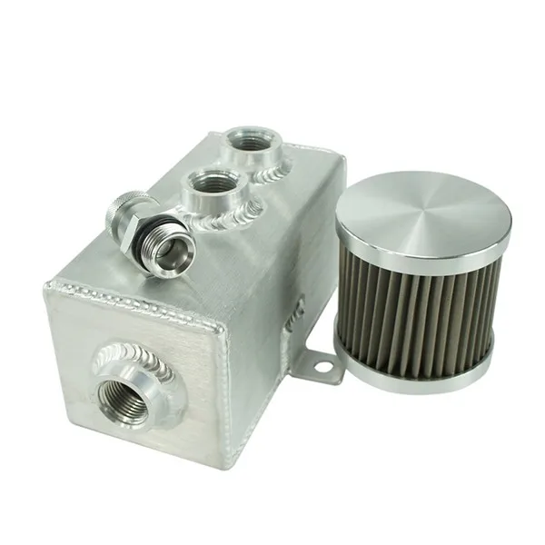 2.5 Litre Fuel Surge Catch Can Aluminium Polish Tank