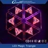 Nightclub/stage decorative portable special effects 3d triangle screen dj display screen for disco
