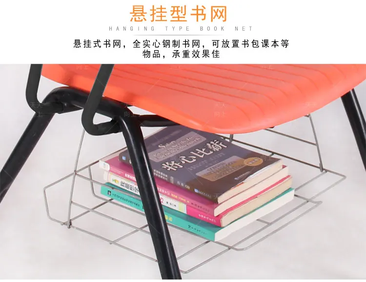 Training Chair with Writing Pad Soft Seat Institutional Chair with Sponge Padding Student Chair