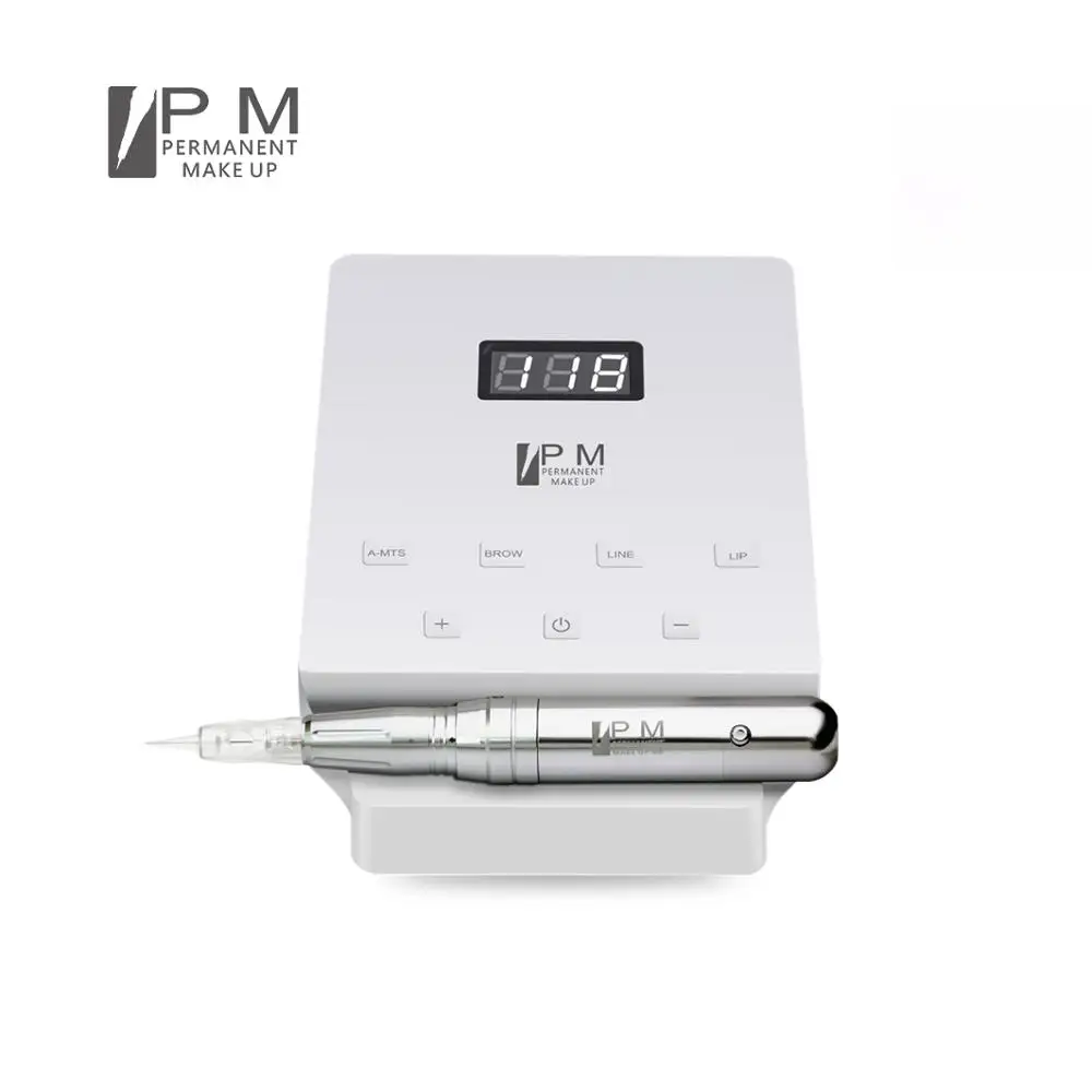 

Professional F17 Microbalding Pen Semi Permanent Makeup PMU Micro Pigmentation Tattoo Machine Set, Silver