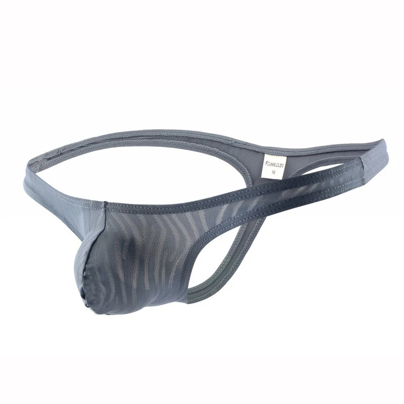 

Extra G-String Underwear Gay See Through Mens Sexy Thongs, White, black, gray