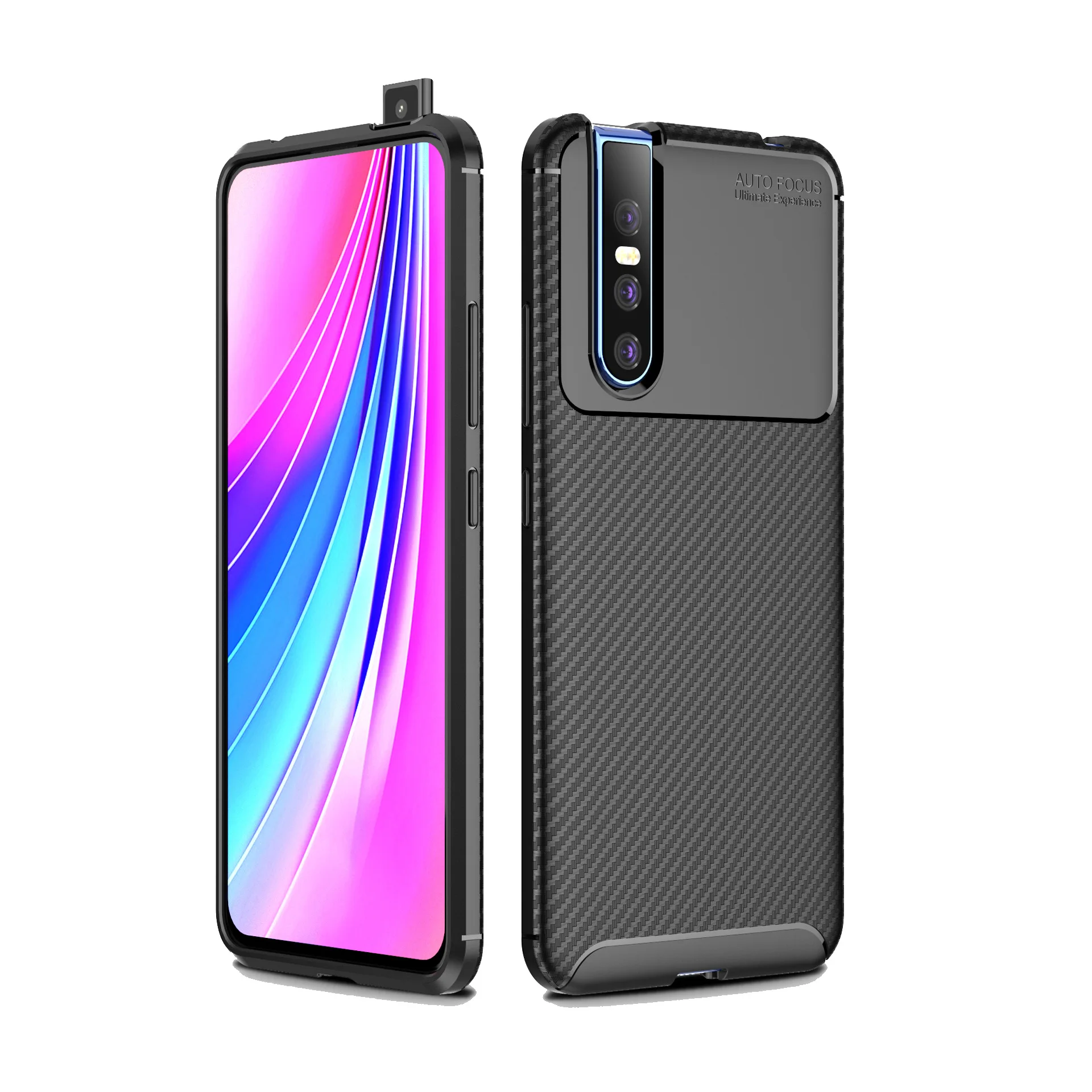 

For VIVO V15 PRO High Quality Carbon Fiber TPU Cell Phone Cover Case