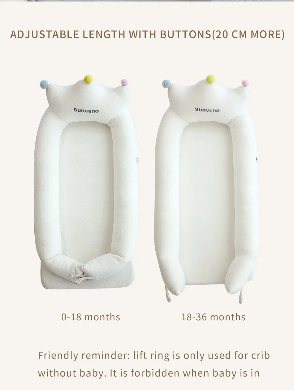 Sunveno Baby Co Sleeping Crib Bed Portable Baby Crib Mobile Car Bed