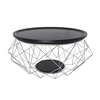 Diamond shape Contemporary Simple Furniture Gold Stainless Steel Round Coffee Table with glass top wood top for living room