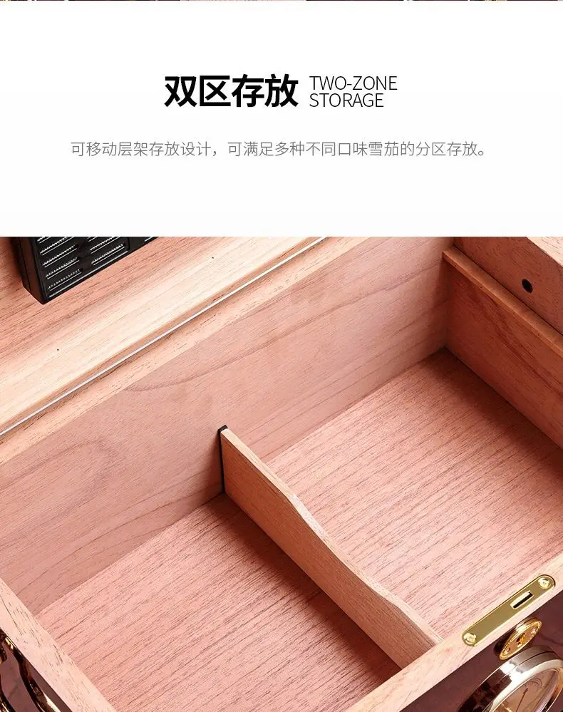 Christmas customized high-grade multi-layer moisturizing piano paint cedar wood cigarette gift handmade wooden humidor cigar box