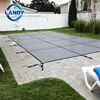 Inground swimming pool mesh cover for oval pool,mesh pool safety cover gray 16x32