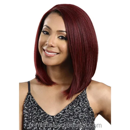 Sexy Ombre Burgundy Bob Synthetic Wigs Sexy Female Short Haircut