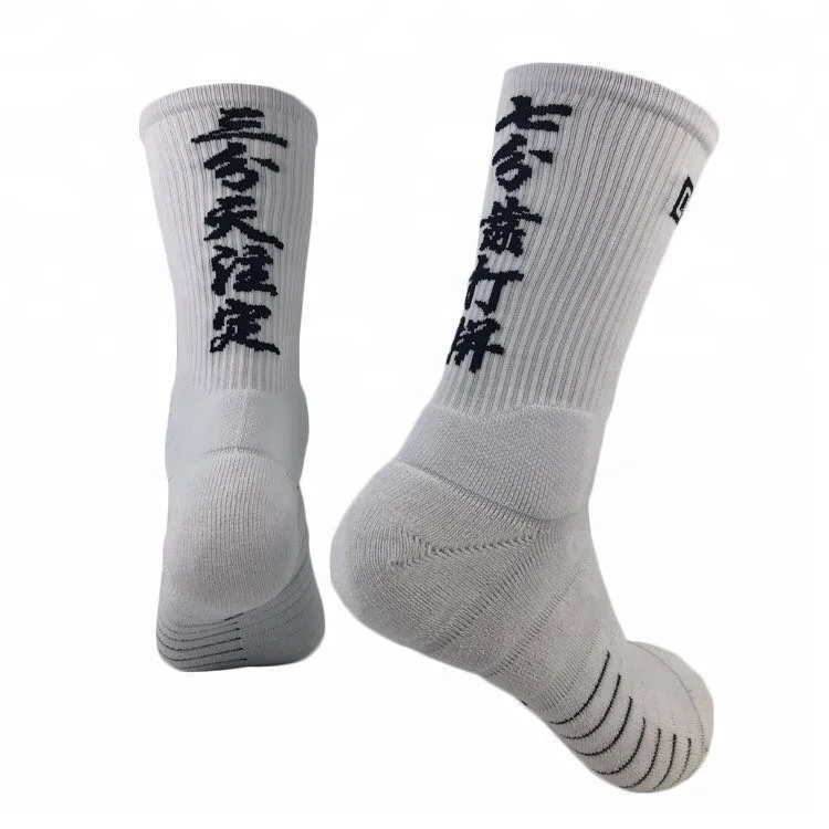 

Wholesale white mens compression ventilation athletic socks anti-slip custom basketball sport socks, Custom color