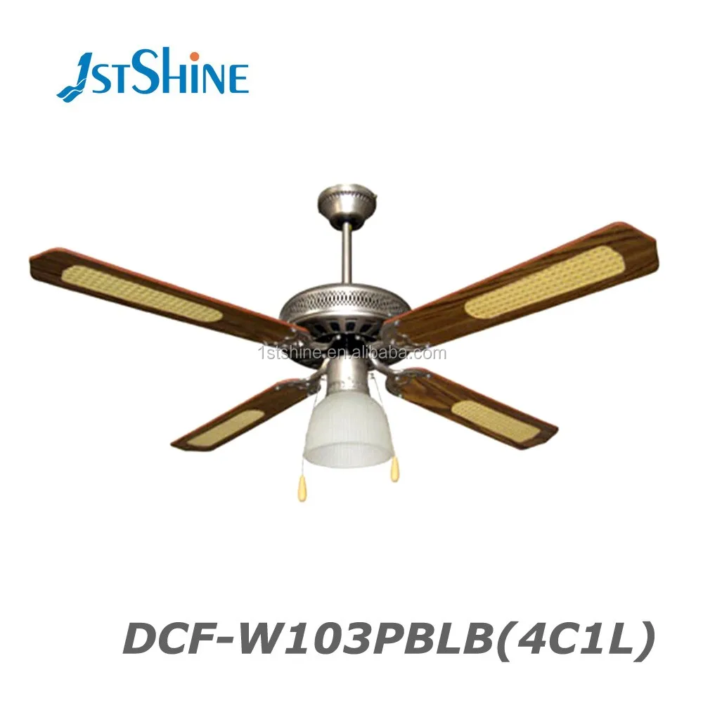 52 Inch 240v Cheap Price Decorative Ceiling Fan 1 Light And Remote