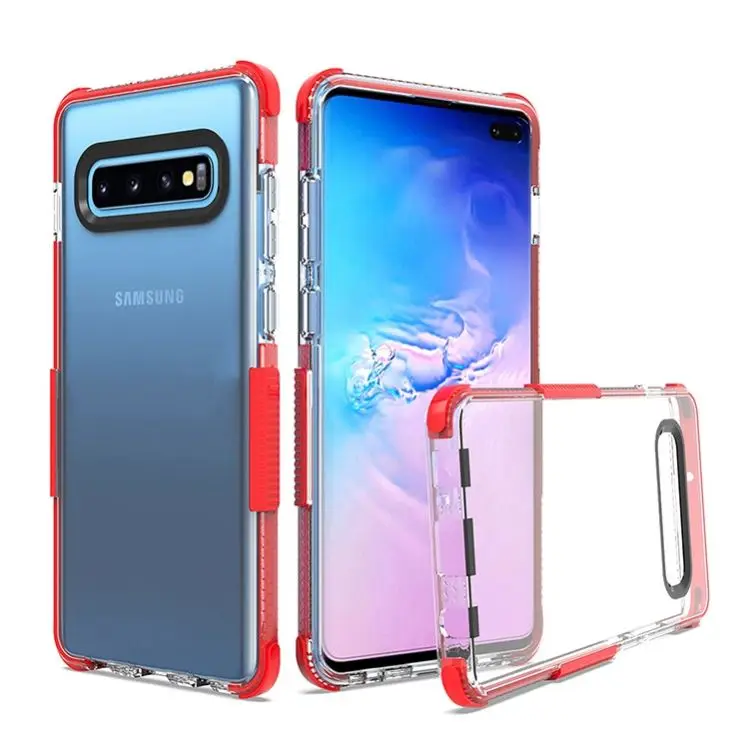 

TPU+TPE Two Colors Non-slip Anti-fall Transparent Phone Case For Samsung S10 Plus Cases TPU, N/a