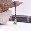 Unique cabbage shape liuli crystal glass pendant with adjustable rope as chinese liuli glass art
