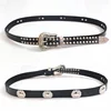 Fashion rivets PU leather women belts Double head high quality brand waist belt 2019 Vintage black luxury belts cummerbunds