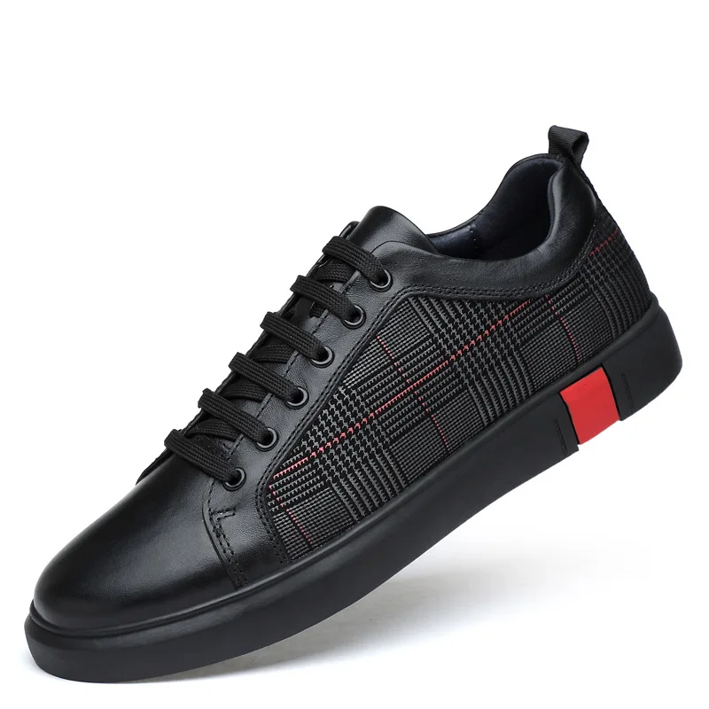 

Gowisdom 2019 black men genuine leather sneakers