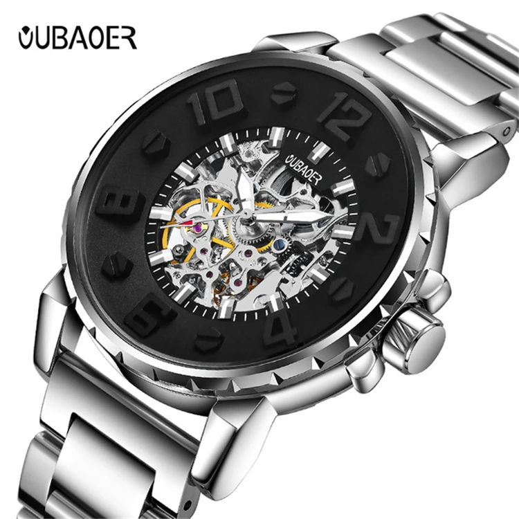 

OUBAOER OB2004B Automatic mechanical business men's watch famous brand Fashion Casual Watches men erkek saat