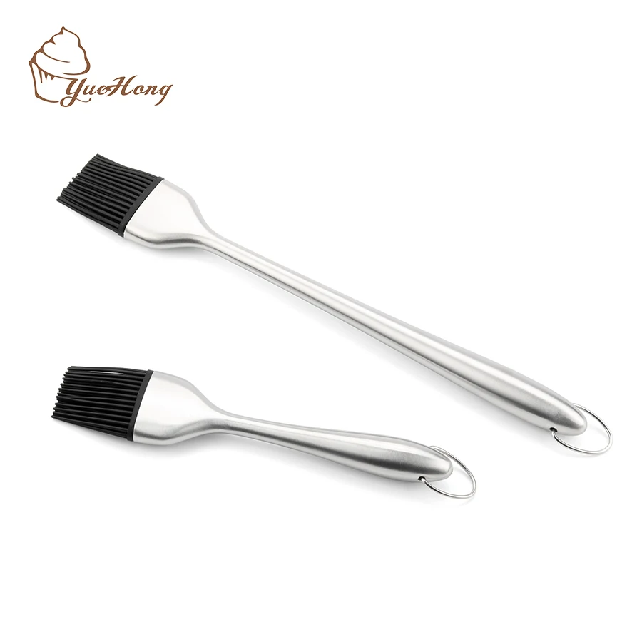 BBQ/Grill Basting Silicone Brush and Removable Pastry Brush with stainless steel handle