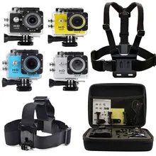 Head Chest Mount Harness + Carry Bag + 2.0″ LCD WiFi SJ6000-w9 Action Sports Waterproof Camera as GOPRO Hero SJCAM SJ4000 SJ5000