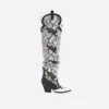MANRINO-0469 Pull On Sexy Design Hotsale Nude Snake Print Faux Leather Embroidered Women Western Thigh High Long Boot