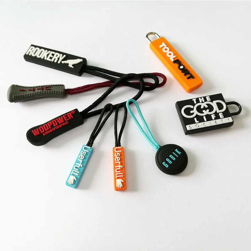 

rubber zipper puller with string, Any panton color