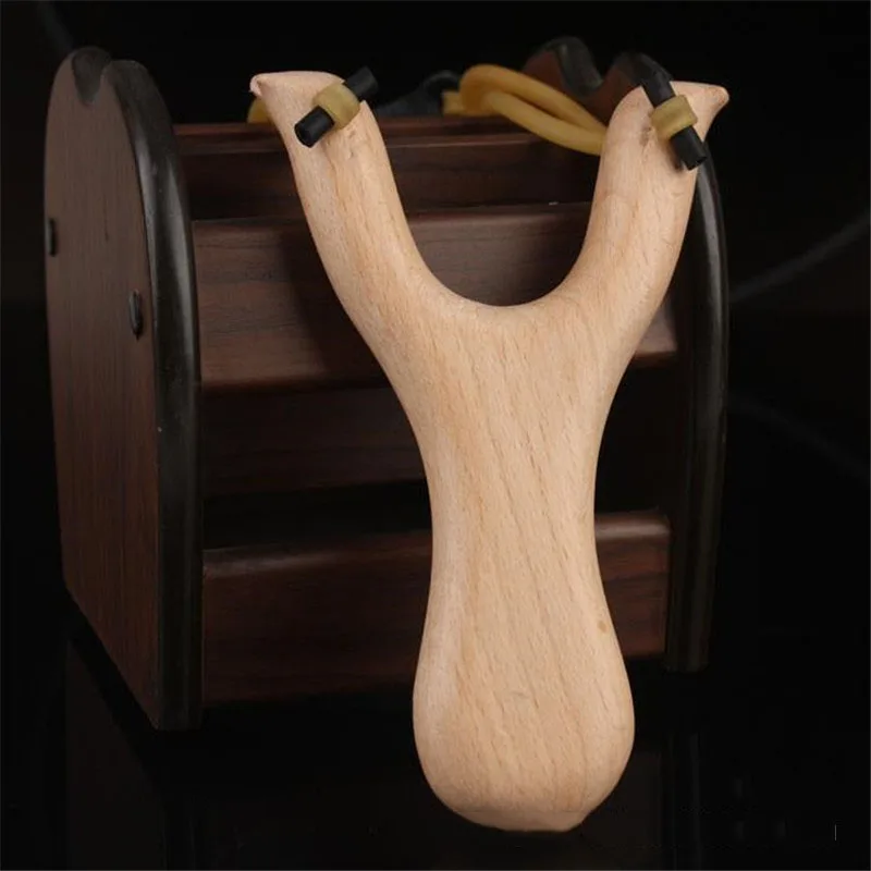 强大的木制弹弓弹弓与橡皮筋射击球狩猎运动练习户外娱乐