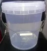 5 gallon transparent buckets and transparent lids with handles
