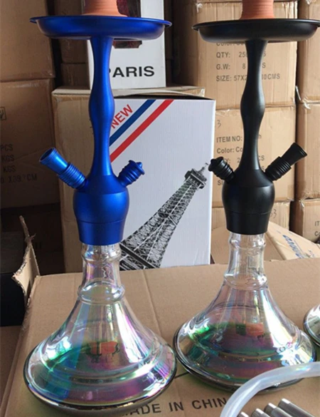 

50cm glass hookah shisha with clicking connection, Black;blue;rot