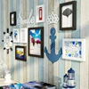 Sweet home decoration Aegean Sea Greek Style Blue And White Gallery Wall Photo Frame Sets