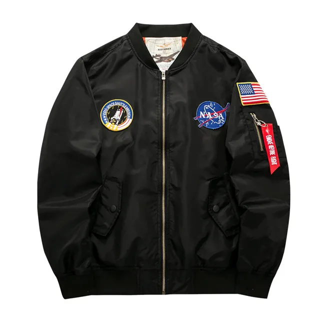 High Quality Fashion Winter Plain Black Men Quilted Bomber Jacket Wholesale