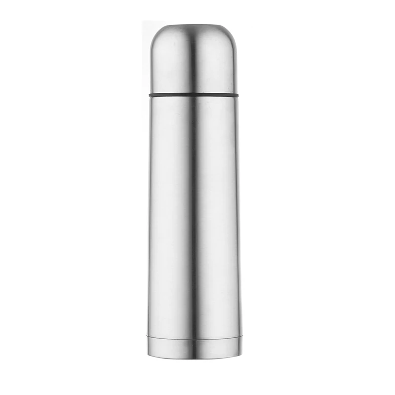 

High quality double wall bullet shape stainless steel vacuum insulated flask, Silver