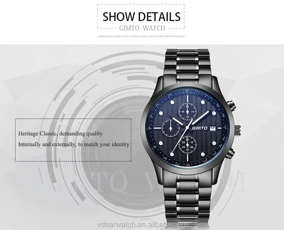 Solid Stainless Steel Chain Workable Three Eyes Men's Fashion Hand